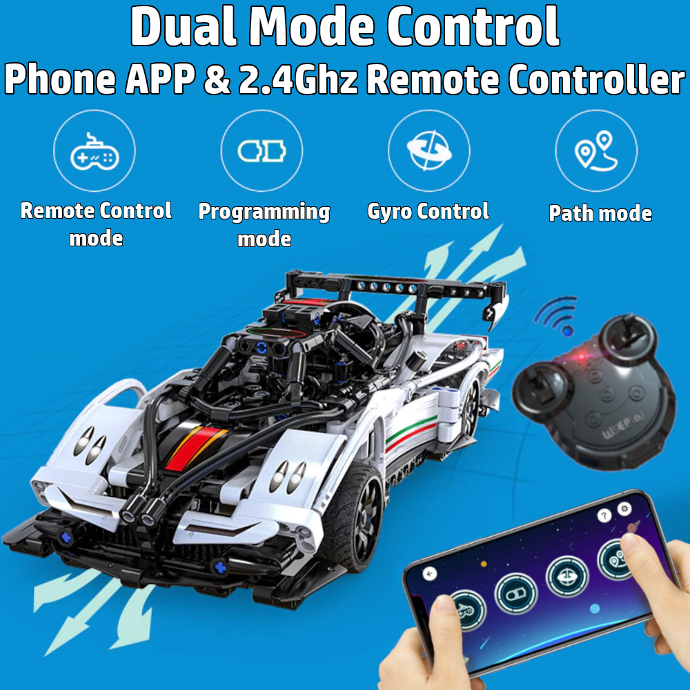 WisePlay White Lightning RC car building kit for boys and girls