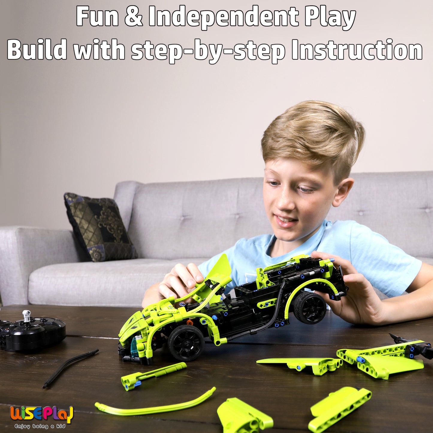 WisePlay Green Arrow RC car building set