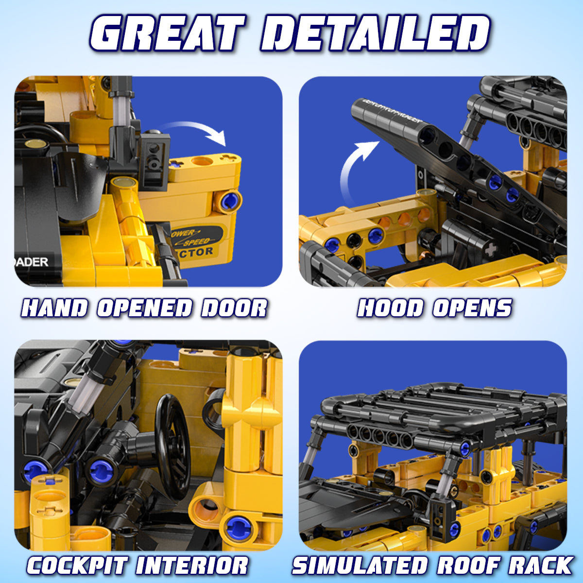 Yellow Pull Back Truck Building Kit