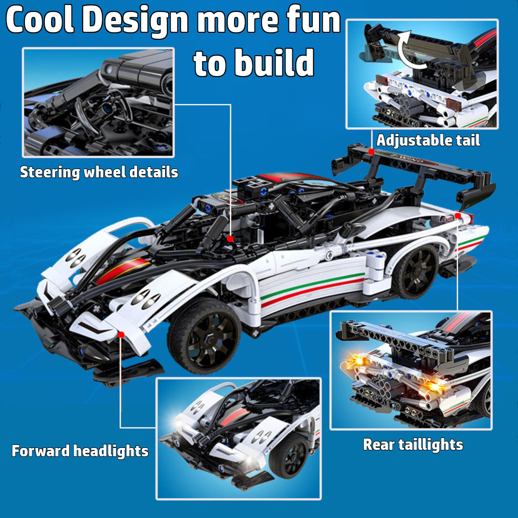 WisePlay White Lightning RC car building kit for boys and girls