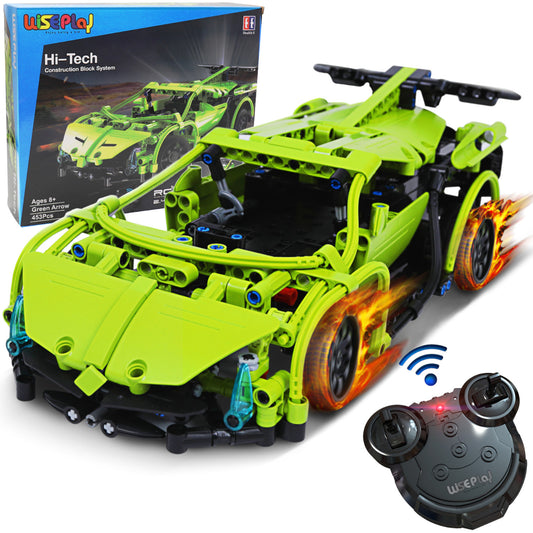 WisePlay Green Arrow RC car building set