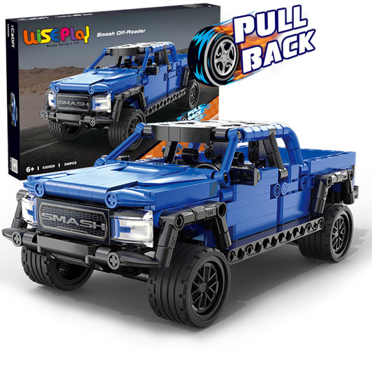 Blue Smash Pull Back Truck Building Kit