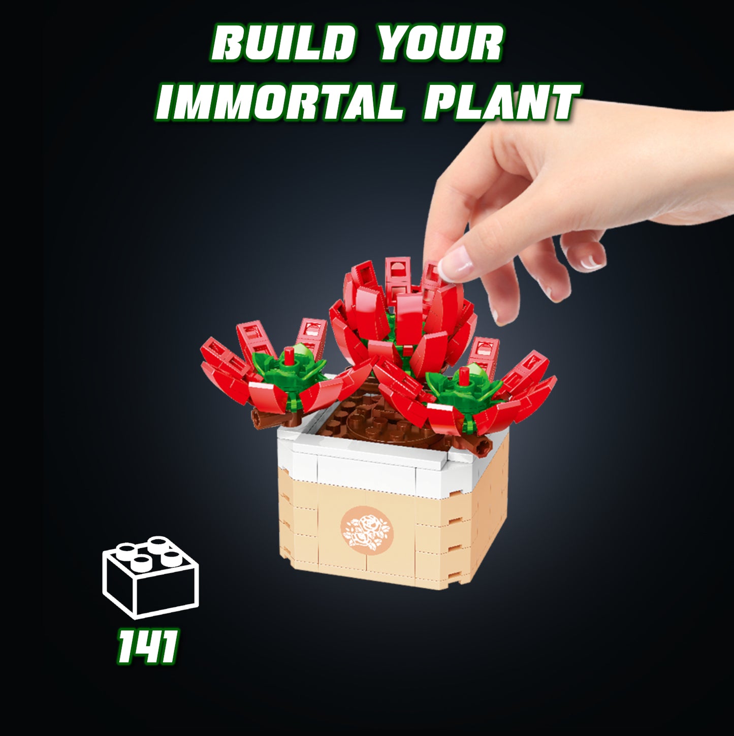 Red Succulent Building set