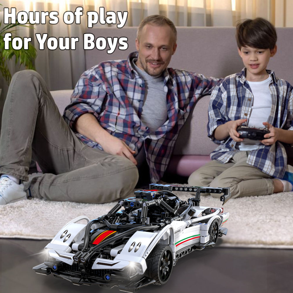 WisePlay White Lightning RC car building kit for boys and girls