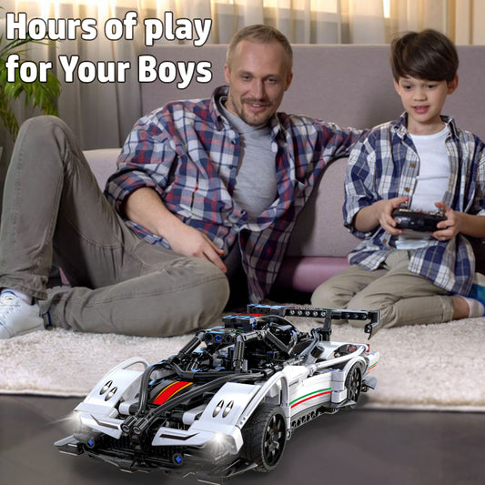 WisePlay White Lightning RC car building kit for boys and girls