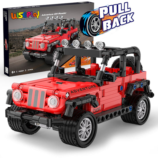 Red Adventure Pull Back Truck Building Kit
